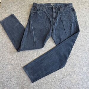 Todd Snyder Mens Slim Fit Corduroy Pants Navy Blue 36x32 5-Pocket Straight Leg